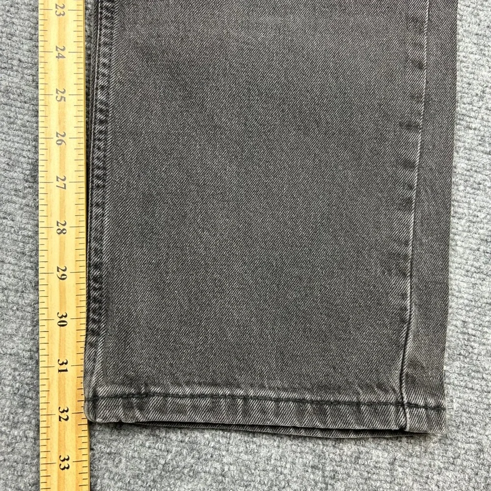 Levi's 505 Regular Straight Jeans Mens 36x32 Washed Black Stretch Denim Pants